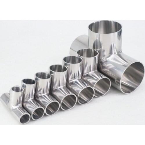 Fit For Tube O/D 16mm To 159mm 304 Stainless Steel Sanitary Weld Tee Connector Pipe Fittings