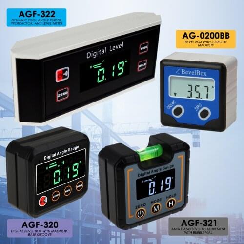 Angle Finder Protractor Inclinometer with 3 Strong Disk Magnet Waterproof Digital Bevel Box Gauge