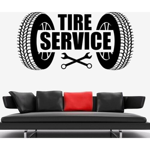 Vinyl Wall Decal Tire Service Repair Garage Wall Stickers Car repair Wall Decor Design Sticker Removbale Waterproof Mural C044