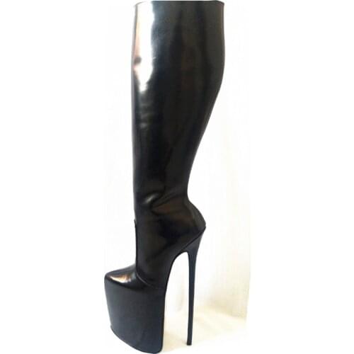 Womens Boots Sexy Genuine Leather Pointed Toe Stiletto Heel Platform Knee-High Boots US size 5-13 No.y3021
