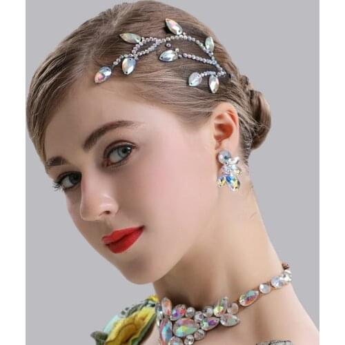 H2604 Women Hair Jewelry Professional Performance Dance Headdress Female Latin Dance Competition Headwear Diamond Accessories