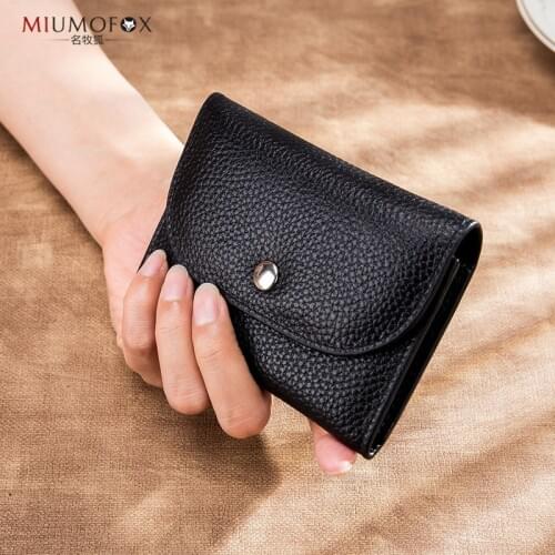 Womens Large-capacity Leather Coin Purse Simple Card Case Multi-function Business Card Case 2020 New Coin Case