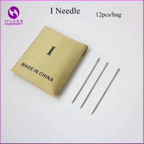 12pcs 60mm I Curved Needles Hair Weaving/Sewing Needles For Human Hair Weft Extension Weaving Accessories & Tools