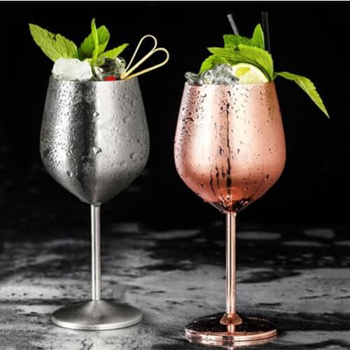 520ml Stainless Steel Wine Glass Goblets Juice Drink Champagne Goblet Cocktail Glasses Whiskey Cup Party Barware Kitchen Tools