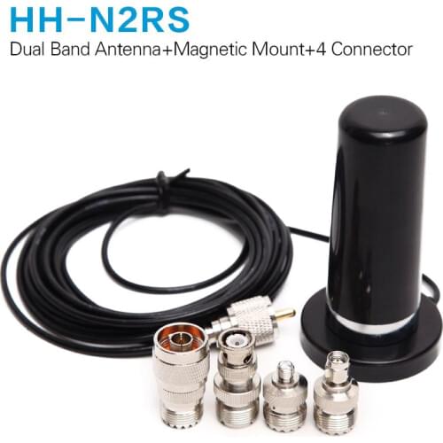 Abbree HH-N2RS Dual Band Antenna 5M Coaxial Cable Magnetic Mount and Adapter for Baofneg UV-5R Yaesu TYT Icom Walkie Talkie