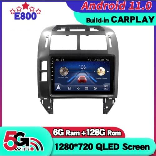 6GB Ram 128GB Rom 2 Din Car Radio Navigation GPS Bt Player 9 Inch Screen For Volkswagen VW POLO 2004 2011 Android 10 Stereo