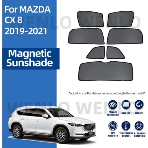 For Mazda CX8 2019-2021 Car Magnetic Mesh Front Rear Window Windshield Foldable Curtain Sunshade Custom Privacy UV Protection