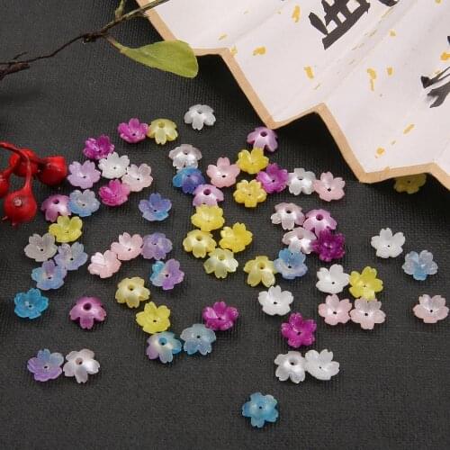 10pcs Acetate Acrylic Small Flower Beads,Petals Spacer Piece Beads for DIY Earrings Necklace Jewelry Making Pendant Accessories