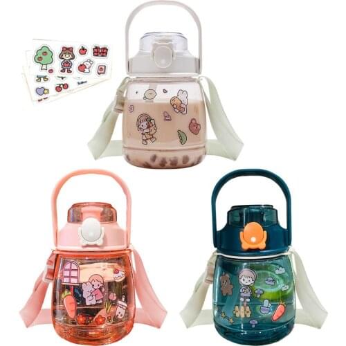 Kids Water Sippy Cup Creative Cartoon Water Bottle With Straw Large Capacity Portable Cup Outdoor Leakproof Water Bottles