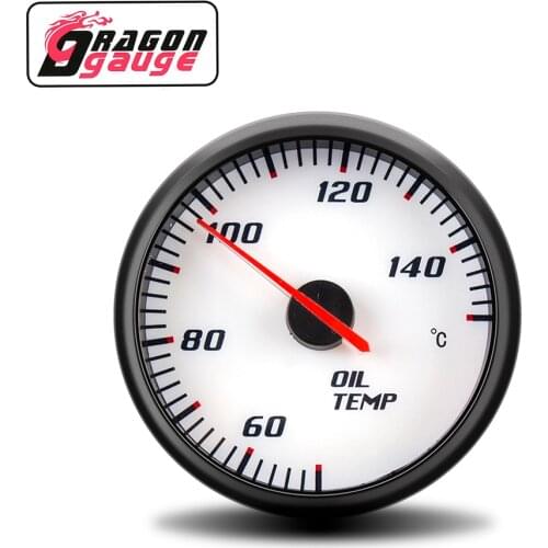 「DRAGON」60MM Universal Auto Oil Temperature Meter Oil Temperature Sensor Factory Sales Car Refitting Instrument for 12V Cars