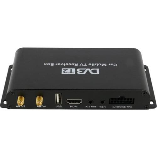 Dvb-t2 car high speed mobile mobile digital tv tuner dvb t2 h.264 digital satellite tv receiverr 4 Tuner 4 Antenna