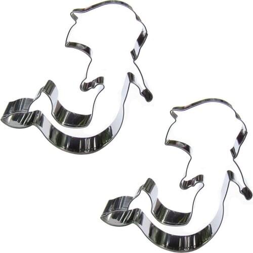Mermaid shape 2 piece cookie cutting molds, baking tools, cake decorating soft candy tools