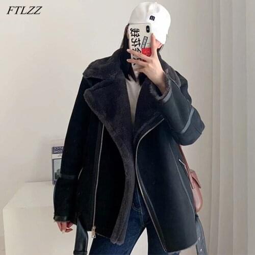FTLZZ Womens Winter Leather Jackets
