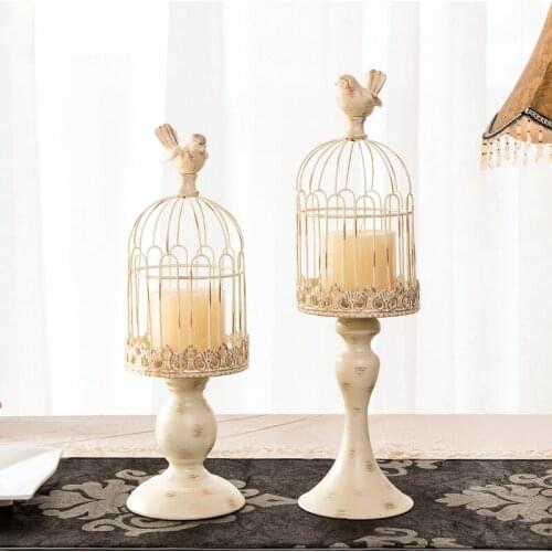 GY Candlestick Decoration European Retro Candlestick American Bird Cage Wedding Props Wedding Candle Holder Decoration