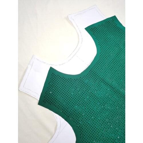 Crystal fabric Embellished Hot Fix Diamond Sapphire Blue Planet Rhinestone Stretchy Strass Dance Fabric Spandex Stretch Elastic