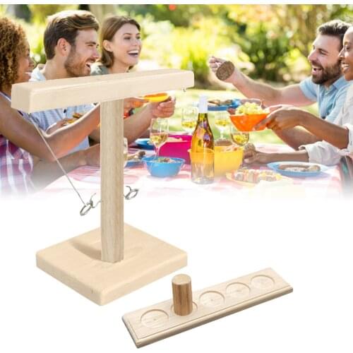 Party Toys Leisure Industrial Style Bar Drink Shop Handmade Wooden Ring Toss Hooks Fast-Paced Interactive Game For Bars Home Hot