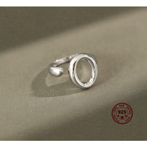 100% S925 Sterling Silver Accessories Oval Ring Simple Retro Style Personality Wild Hand Jewelry Suitable For Daily Wear