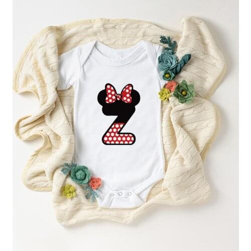 2021 Newborn Clothes Baby Boys Girls Rompers Minnie Mouse Disney Alphabet ABC Printed Jumpsuits Bodysuits Infant Toddler Onesie