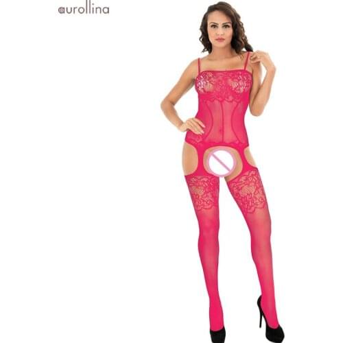Flirting Pink Lingerie Set Bodystocking Erotic Hot Women Floral Lace Pink Colorful Dress Lingerie Stocking Underwear Bodysuit