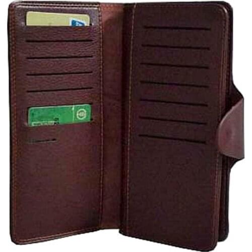 Super Fire Wallet (Black/ Light Brown Leather, Long) - Magic Tricks Stage Magic Props Mentalism Close Up Comedy