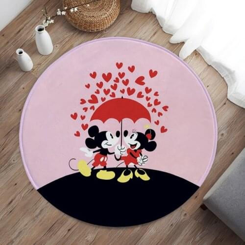 Round 120cm Mickey Baby Gyms & Playmats Anti-slip Living Room Carpet Kids Room Decoration Large Rug Bedroom Bedside Mat