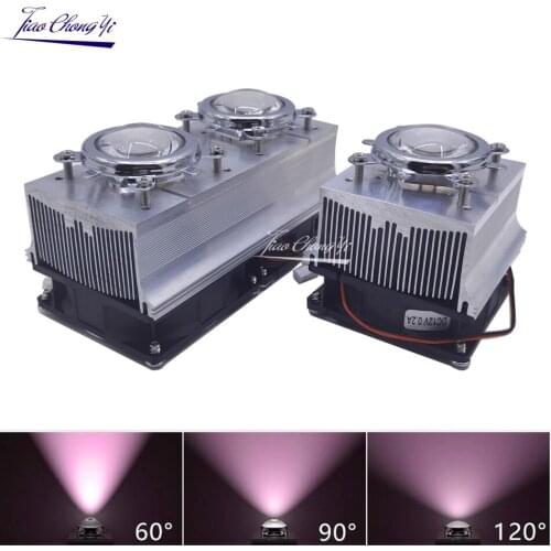 LED chip Radiator Heatsink DC12V fan lens Kits for 20W 30W 50W 100W High Power Led