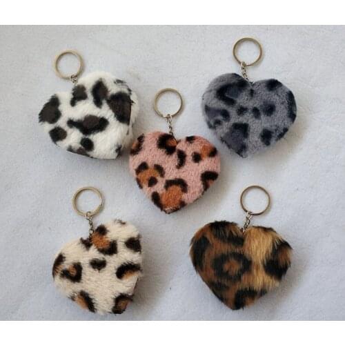 Hot selling Heart shape keychain ornament for bag Car keys decoration pendant Plush toys keychain