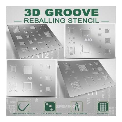 BEST 3D BGA steel net A8 A9 A10 A11 A12 for iphone 6 6P 7 8 8P X XR Directly Heated mobile phone BGA IC Reballing Stencil