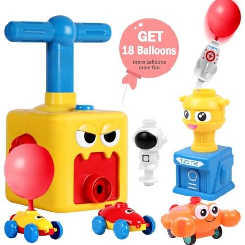 Power Balloon Car Toy for Children Gift Power Balloon Launch Tower Toy Puzzle Fun Education Inertia Air Science Experimen