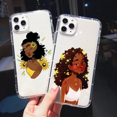 Cute Sun Flower Sunflower Phone Cover Shockproof for IPhone 8 Plus 11 Pro 12 X XR 7 XS Max 6s SE20 Soft Cartoon Black Girls Case