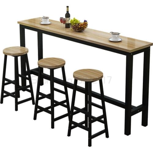 Wall bar table high foot table milk tea shop table chair combination strip narrow coffee table balcony living room bar table