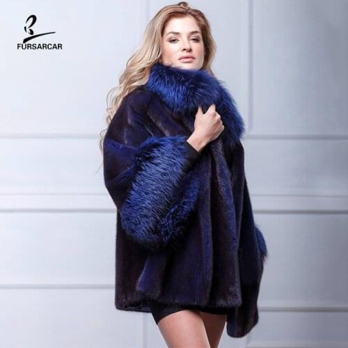FURSARCAR 2020 New Womens Luxury Natural Genuine Mink Fur Jackets Women Real Mink Fur Coat Plus Size Winter Clothes For Female