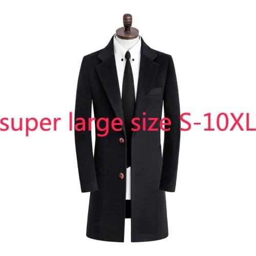 New Arrival Autumn Winter Double Face Cashmere Woolen Coat Men Long Super Large Casual Single Breasted Thick Plus Size S-9XL10XL