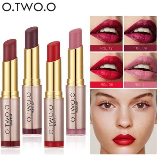 O.TWO.O Brand Makeup Soft Matte Lipstick Sexy Red Nude Color Best Wholesale Makeup Lipstick Long Lasting Lips Cosmetics BatomN90