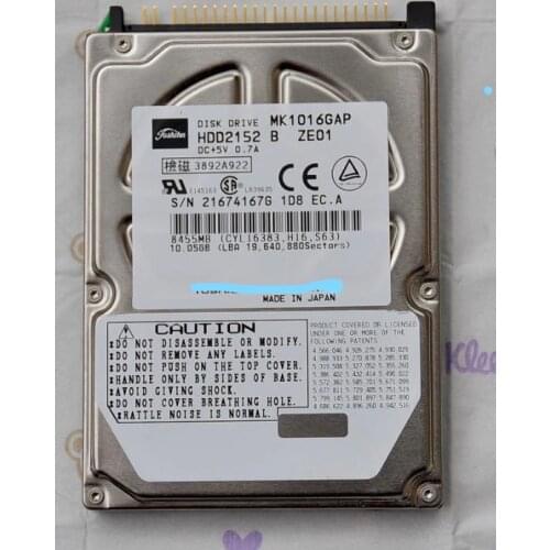 Original but used working condition disk drive 10G 2.5inch IDE MK1016GAP
