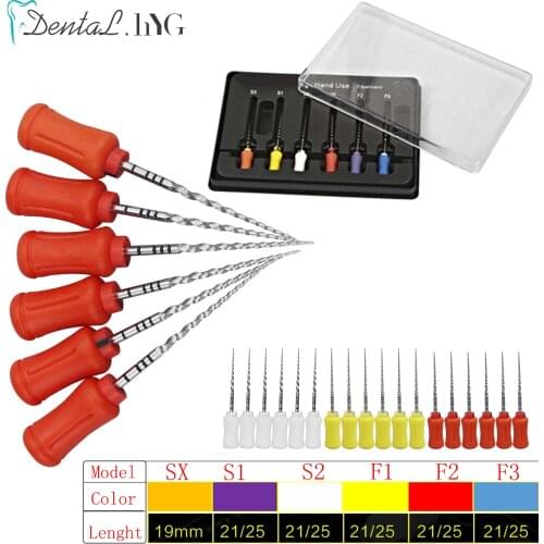 6 pcs/box Dental Endodontics NiTi Hand Use Super Rotary File Dental Root Canal File 21MM/25MM