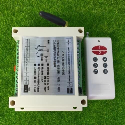 AC 220V 250V 8 Channel Remote Control Switch Wireless Light Switch With 8 Kinds Of Working Long Distance 8 Button Transmitter