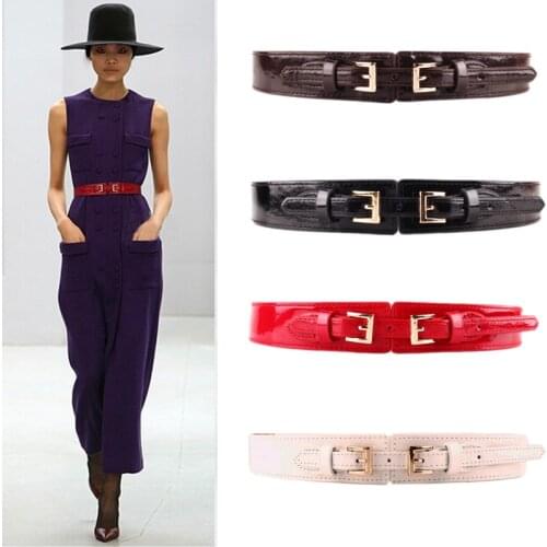 Bg-041 cute double Pin Buckle designer Belts for Women PU Leather Corset Belt New Elastic Waistband femme cinto