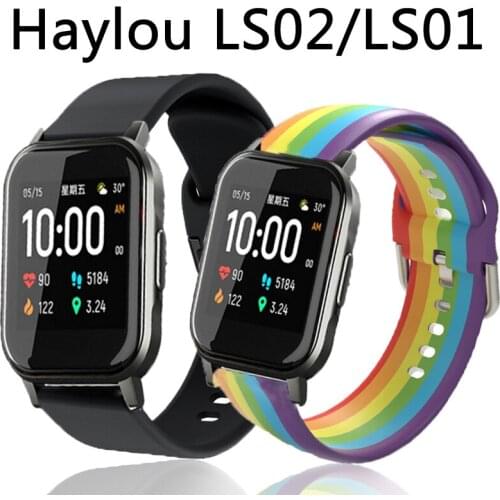 Strap for Haylou LS02 LS01 Smart Watch Silicone Sport Replacement Wristband Bracelet for Haylou LS02 Watch Band Belt Accessories