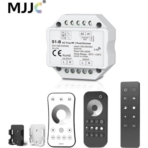 Triac Dimmer LED 220V 230V 110V AC Wireless RF Dimmable Push Switch with 2.4G Remote Dimmer 220V Controller for LED Bulbs Lamps