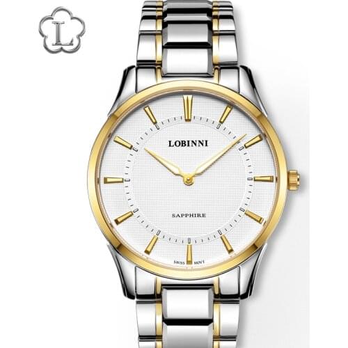 Switzerland LOBINNI Men Watches Luxury Brand Watch Men Sapphire Waterproof Miyota Movement Luminous Hands Quartz Watch L3008