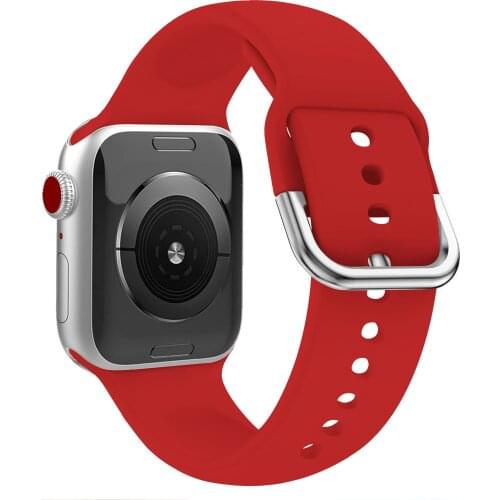 Red Printed Silicone Strap for Apple Watch Band 44mm 40mm 38 42mm Spots Flower Band for Iwatch 2 3 4 5 6 Bracelet Belt