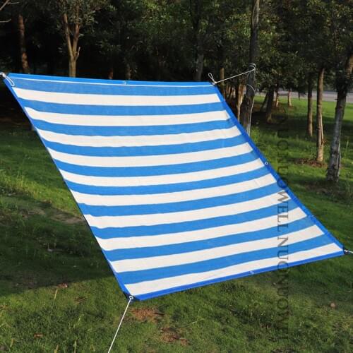 Home Garden Anti-UV Sunshade Net Blue White Stripe Shading Nets Terrace Balcony Privacy Safety Shade Sails Plants Care Covers