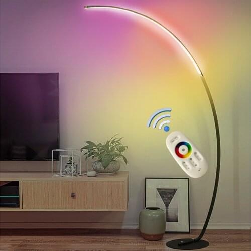 Modern Remote Control RGB Corner Floor Lamp LED Fishing Floor Lights Ins Standing Nordic Indoor Light Fixtures