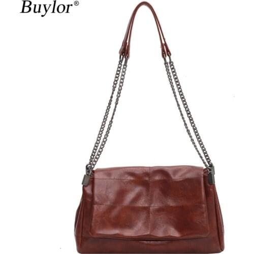 Shoulder Bag Female Handbags Casual Tote Folding Thick Chain Crossbody Bag For Women 2021 Fashion Main Female Purses With Handle