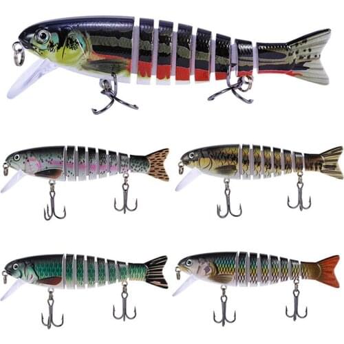 Wokotip 10cm 17g Sinking Wobblers Fishing Lure 8 Segment Hard Bait Crankbait Pike Deep Diving Lure Multi Jointed Swimbait