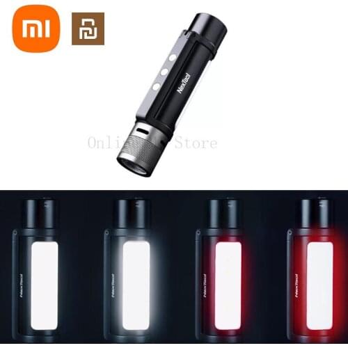 Xiaomi Youpin NEXTOOL 6-in-1 1000lm Dual-light Zoomable Alarm Flashlight USB Rechargeable Mobile Power for Camping Work