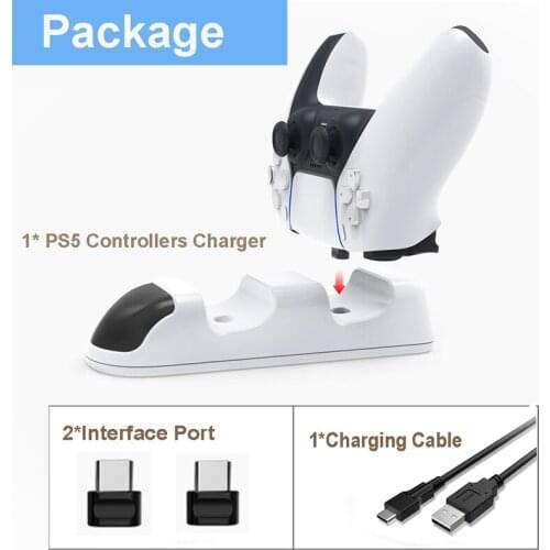 Type-c Interface Port Charging Dock Station 2 Controllers Charger With USB Charging Cable Charger for PS5 Gamepad Joystick