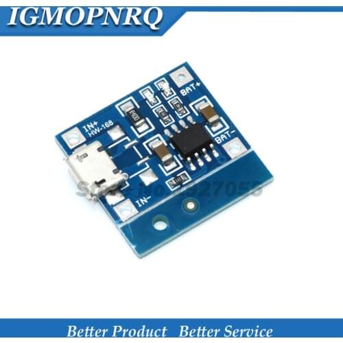 5pcs 5V 1A Micro USB 18650 Lithium Battery Charging Board Charger Module+Protection Dual Functions TP4056