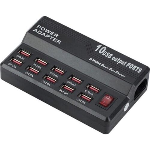 Multi 10 Port Charger 12A 60W USB Power Quick Charge Station For iPhone 7 5 5S 6 6S Plus iPad LG Samsung AC Adapter